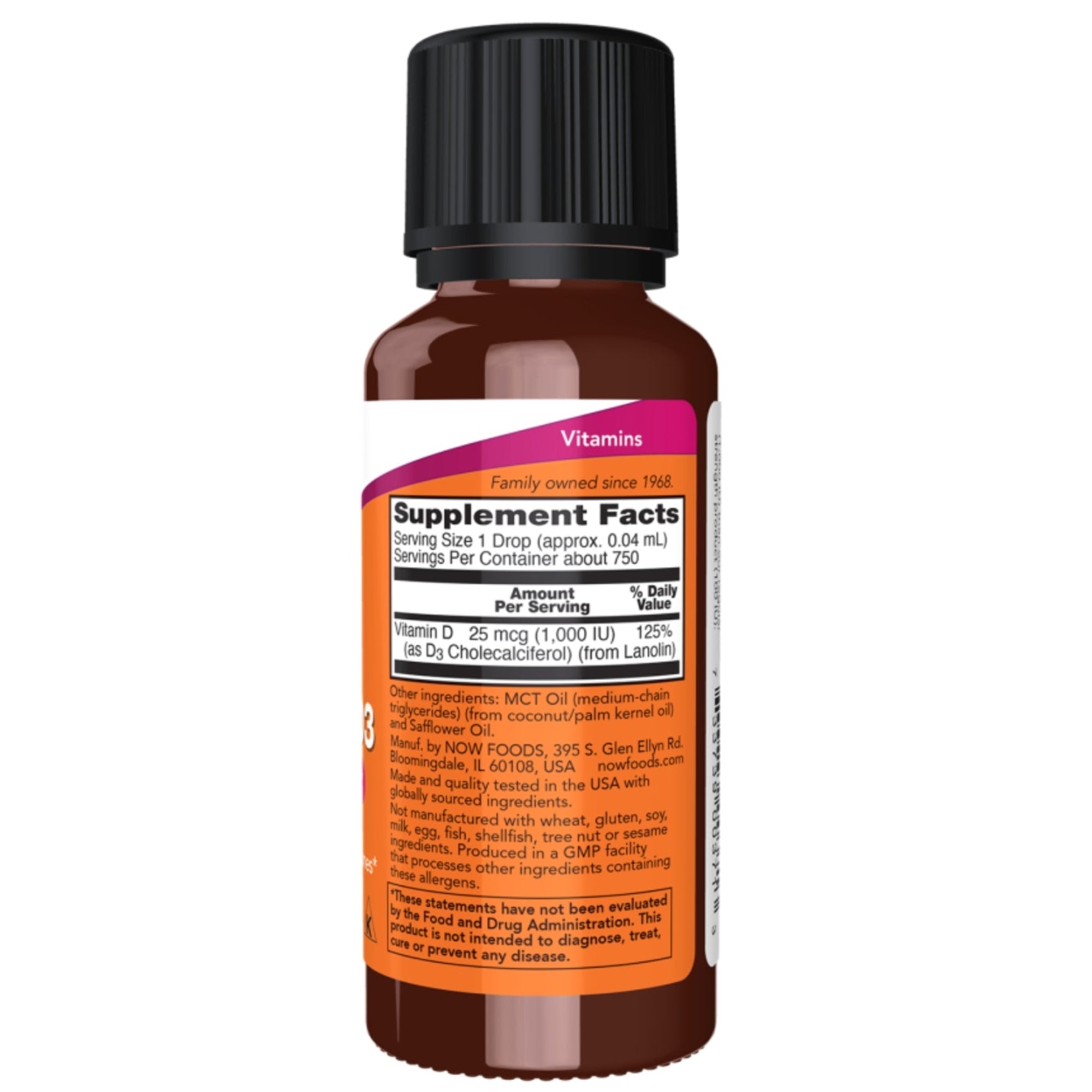 Vitamin D3 Tropfen 1000 I.E. | 30 ml | NOW Foods