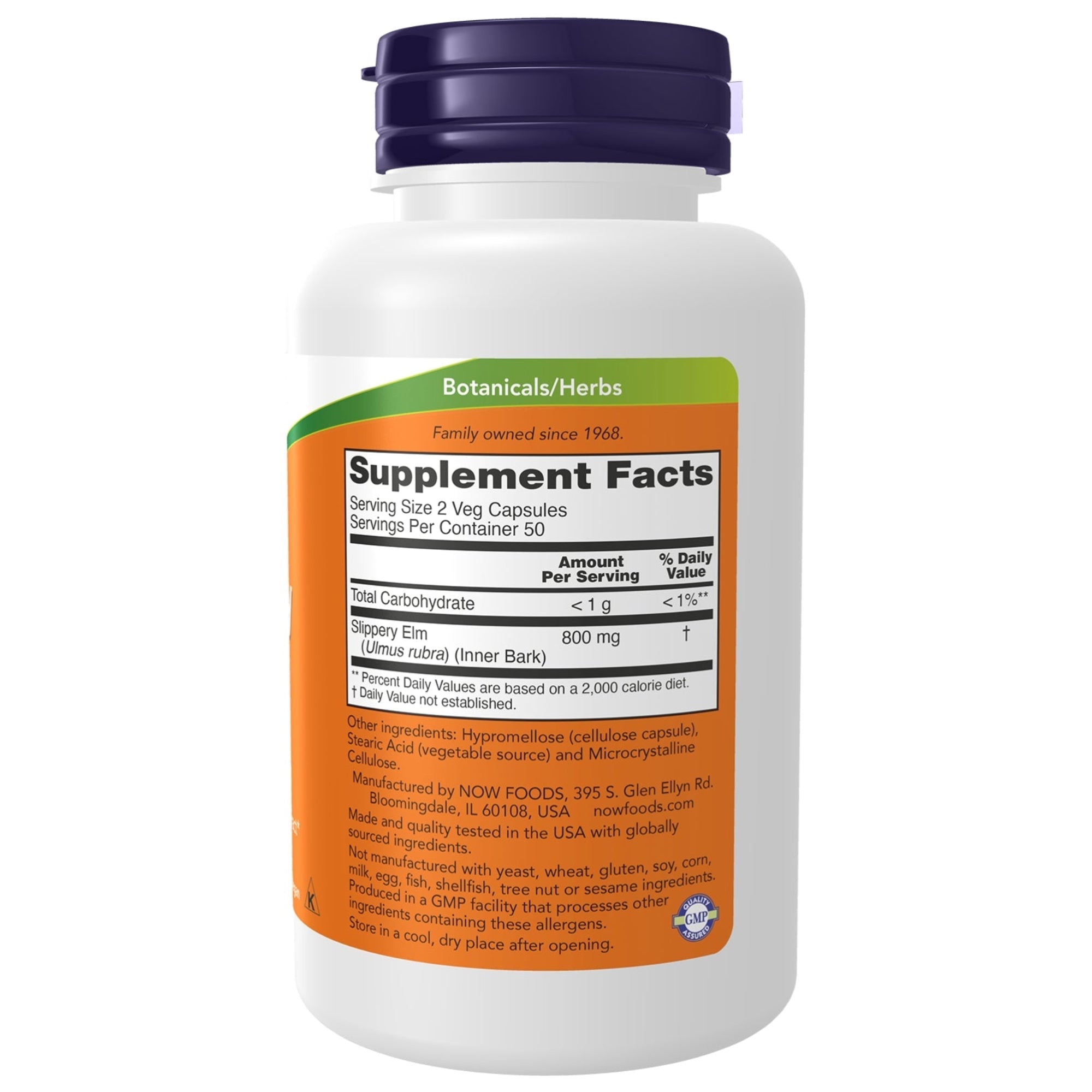 Slippery Elm 400 mg | Rotulme | 100 Kapseln | NOW Foods