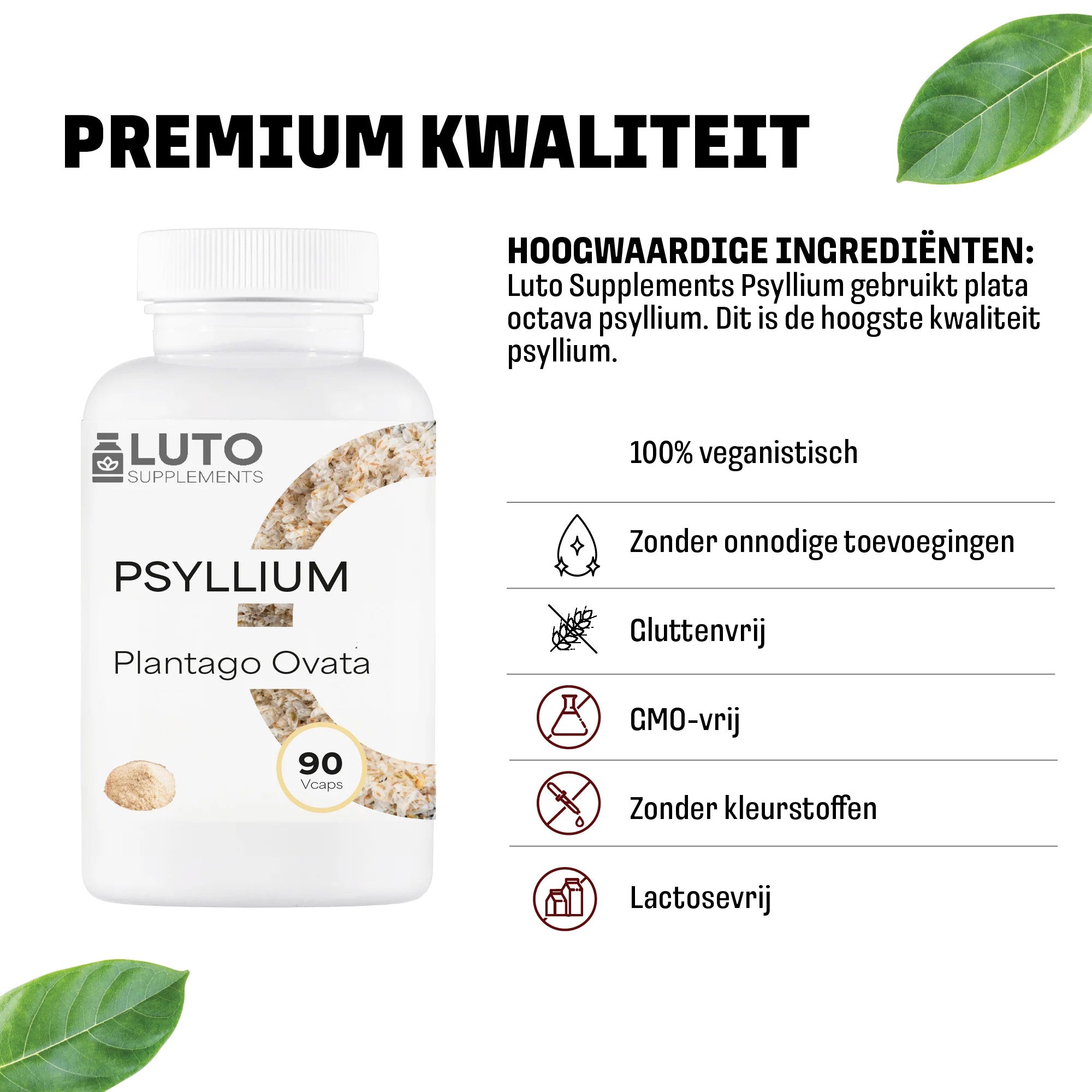 Psyllium (Plantago Ovata) | 90 Kapseln | LUTO Supplements