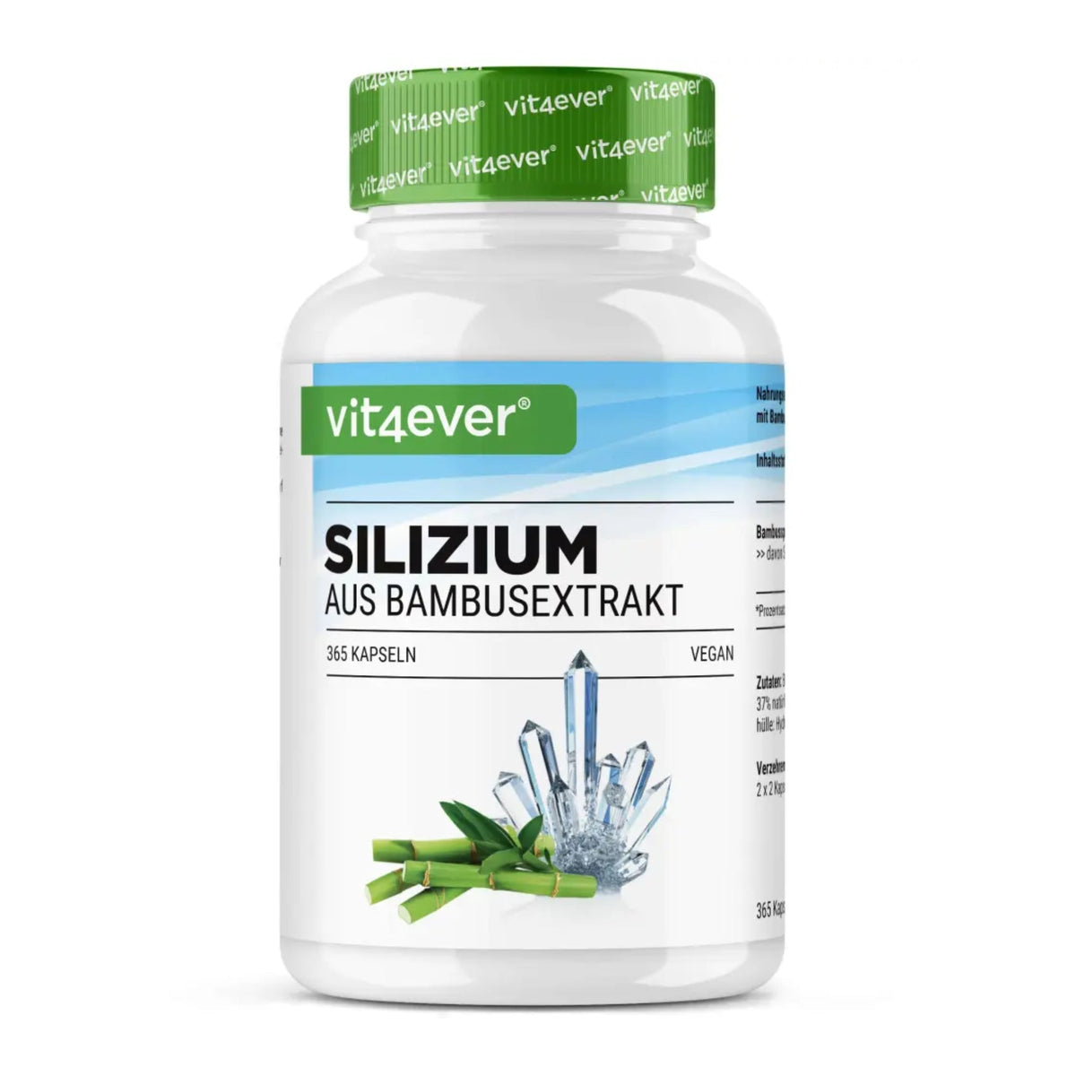 Vit4ever Silizium aus Bambus-Extrakt 500mg - 365 Kapseln