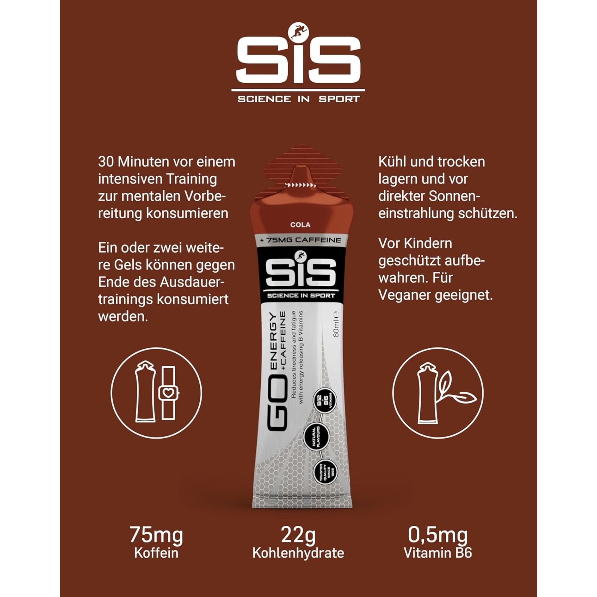 SiS Go Isotonic Energy Gel + Koffein | Cola
