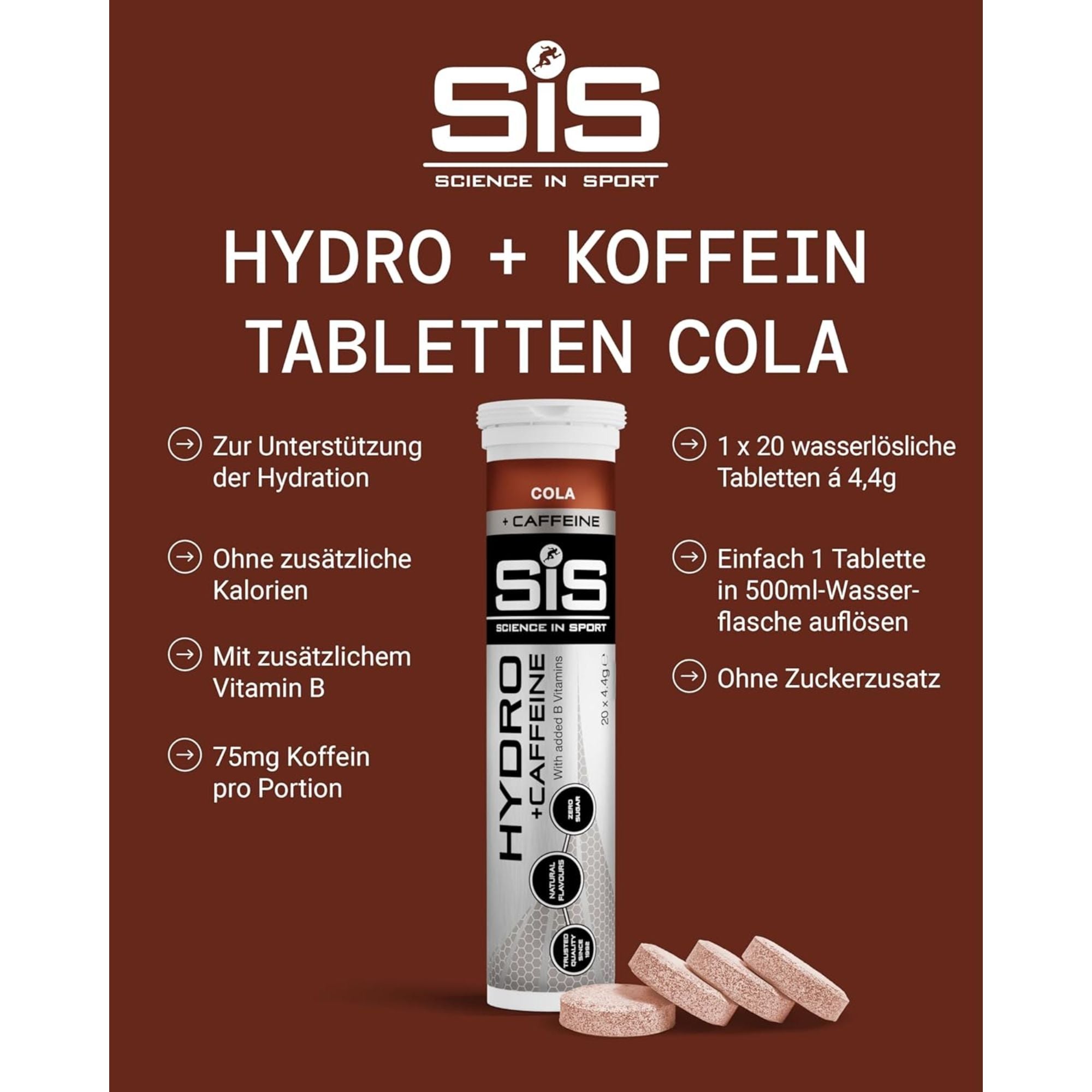 SiS Hydro Tablets | Elektrolyte | Cola + Caffeine