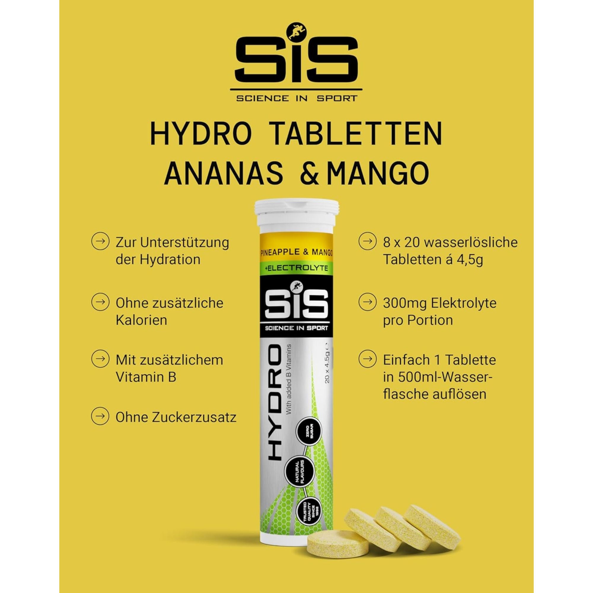 SiS Hydro Tablets | Elektrolyte | Pineapple & Mango