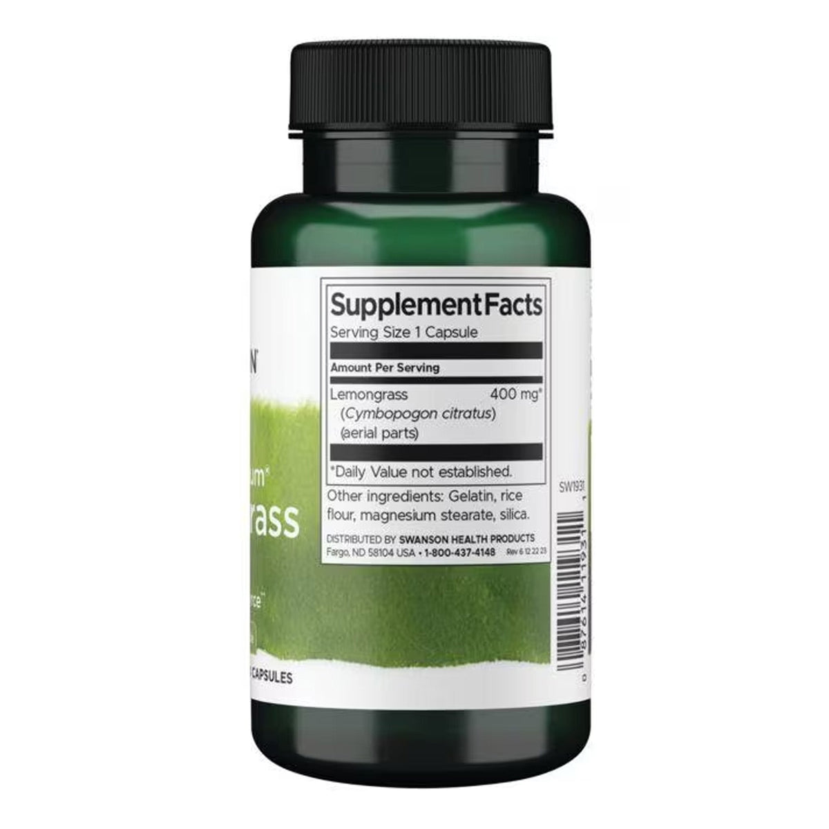 Swanson Heiliges Basilikum (Holy Basil Leaf / Ocimum sanctum) 400mg 120 Kapseln – Produktverpackung Vorderseite