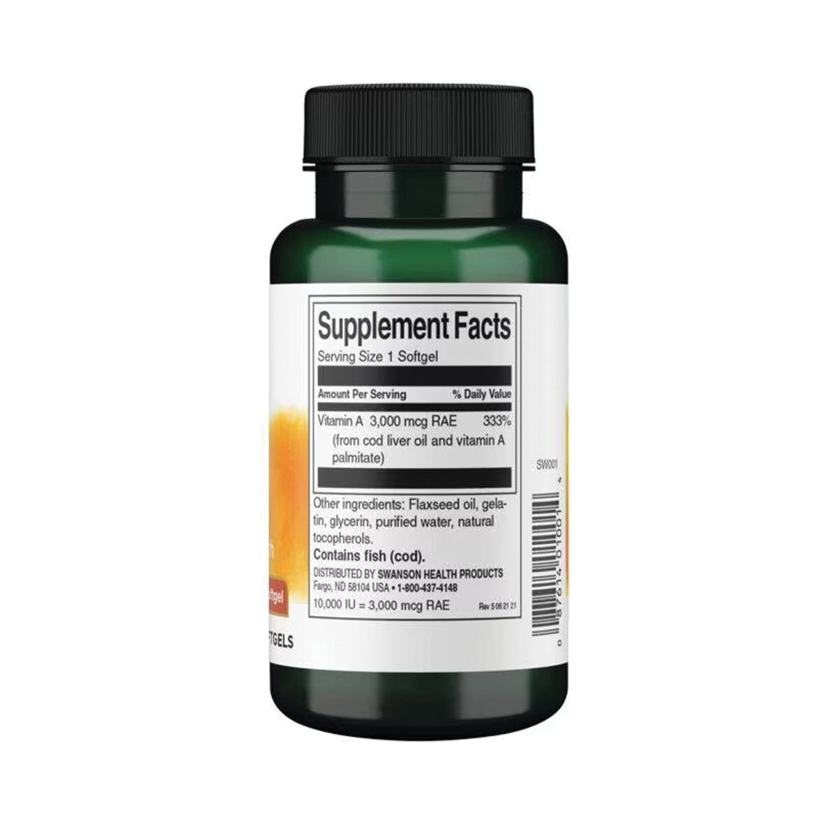 Vitamin A 10.000 IU Swanson – Produktverpackung Vorderseite