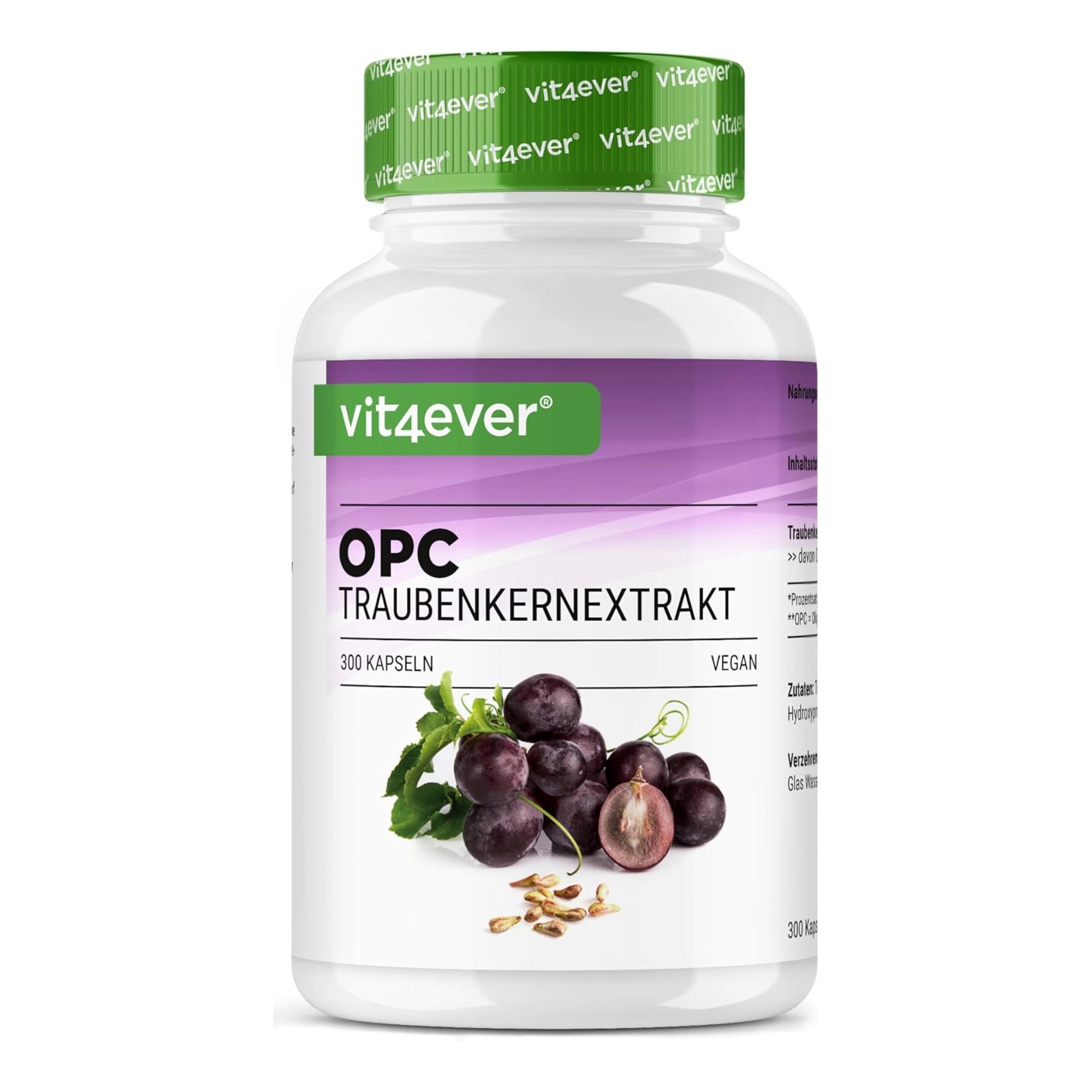 Vit4ever OPC Traubenkernextrakt 1000mg - 300 Kapseln
