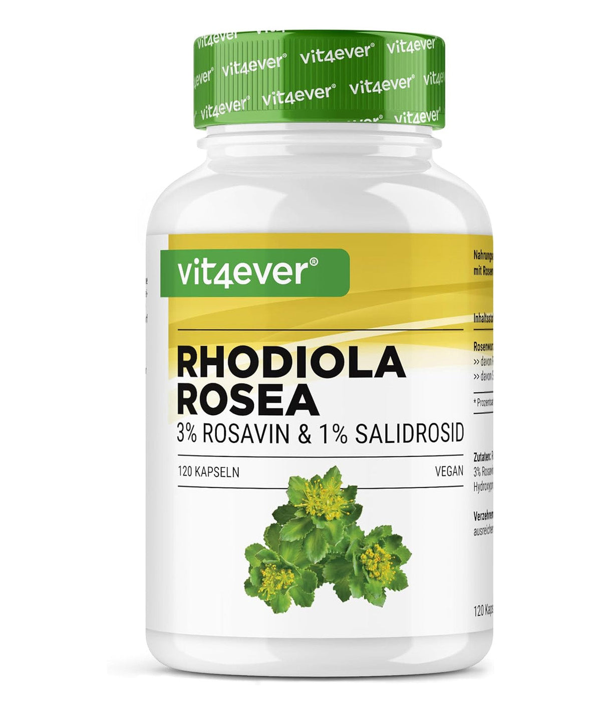 Vit4ever Rhodiola Rosea Extrakt 500 mg - 120 Kapseln