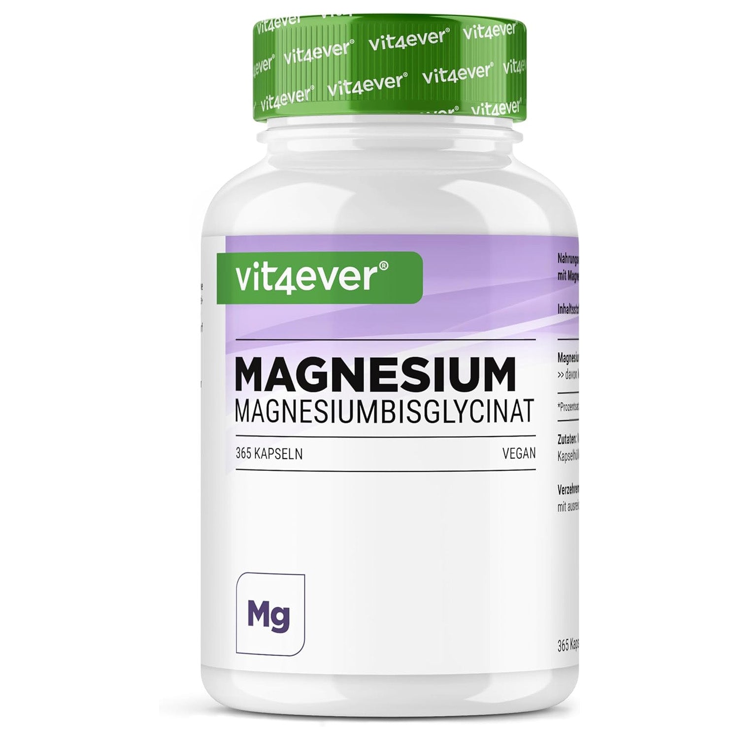 Vit4ever Magnesium Bisglycinat - 240 oder 365 Kapseln
