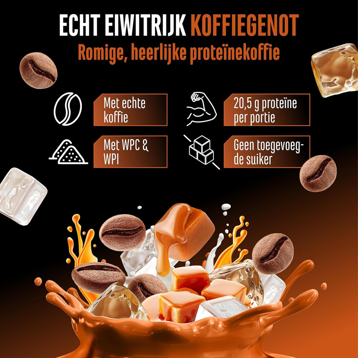 German Elite Nutrition Wheypresso Protein Coffee Karamel 908 g - sportsupplement zonder onnodige toevoegingen