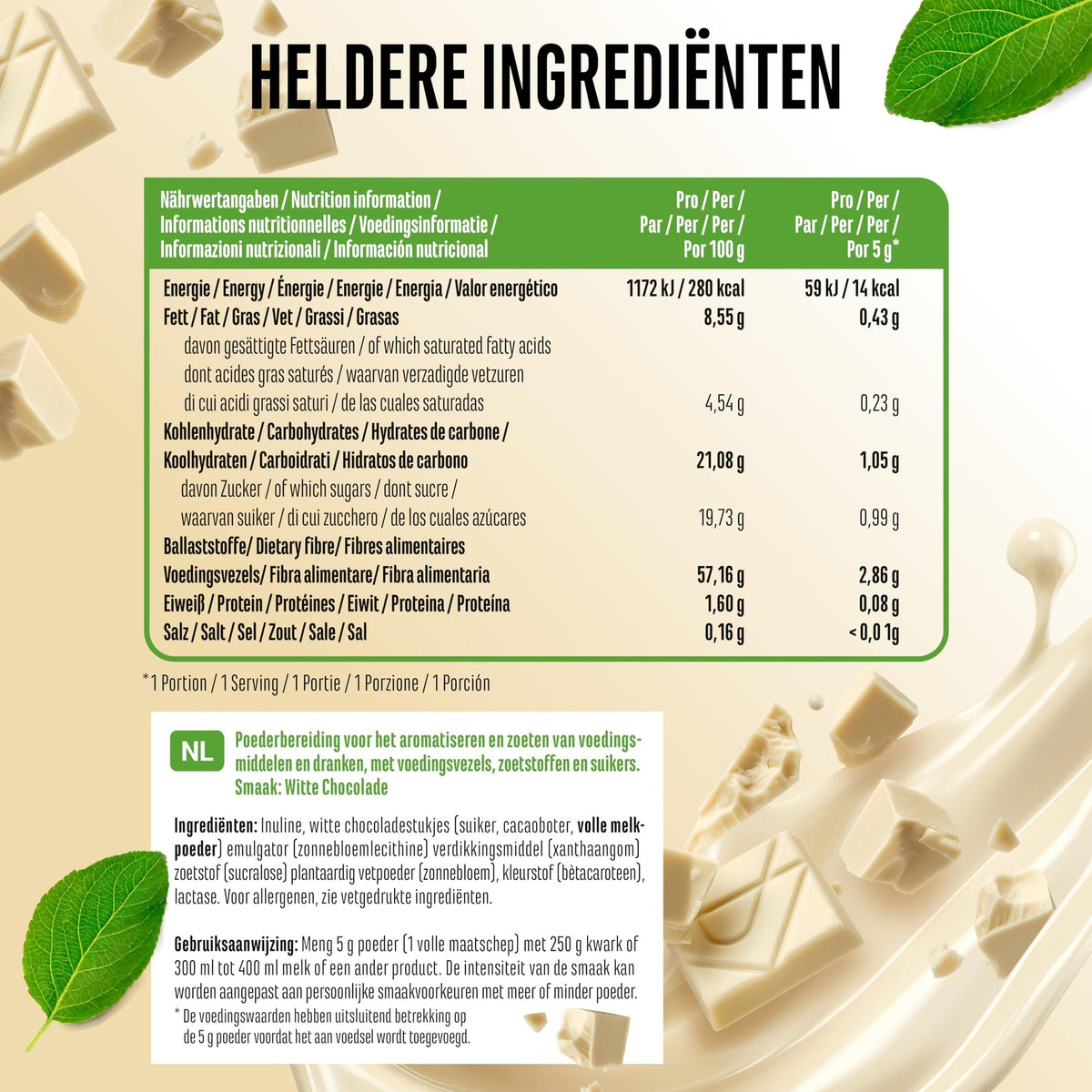 Flavor Craft Weiße Schokolade Geschmackspulver | 250 g | Vit4ever