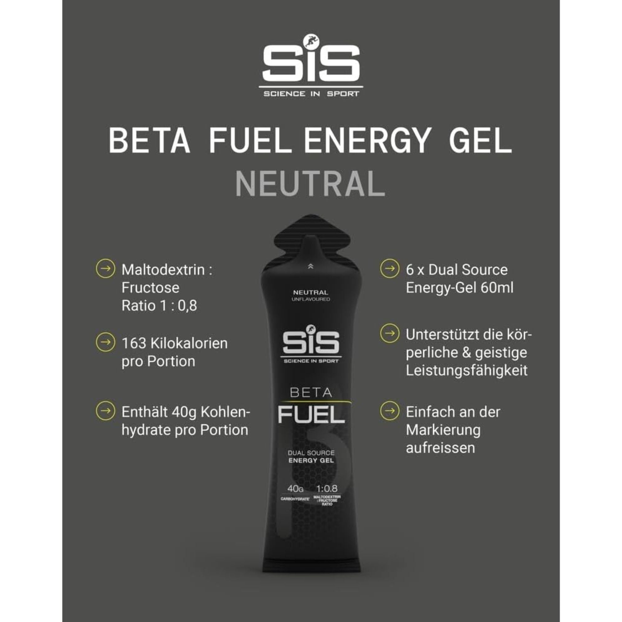 SiS Beta Fuel Gel | 1:0.8 Maltodextrin: Fructose Ratio | Neutral
