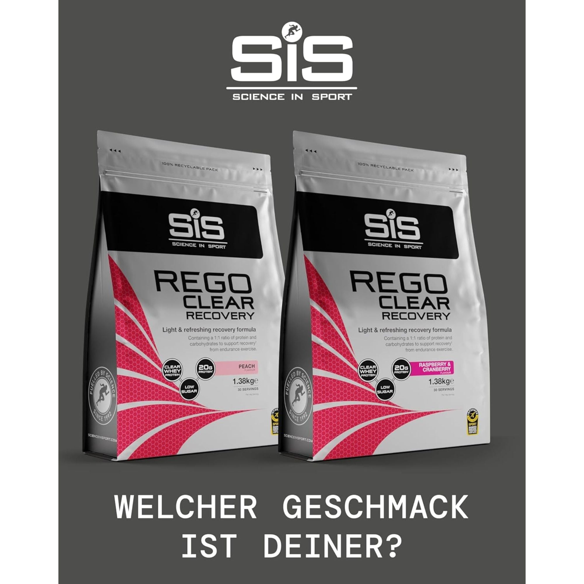 SiS REGO Clear Whey Isolat Protein Recovery Drink | Protein-Limonade | Raspberry & Cranberry