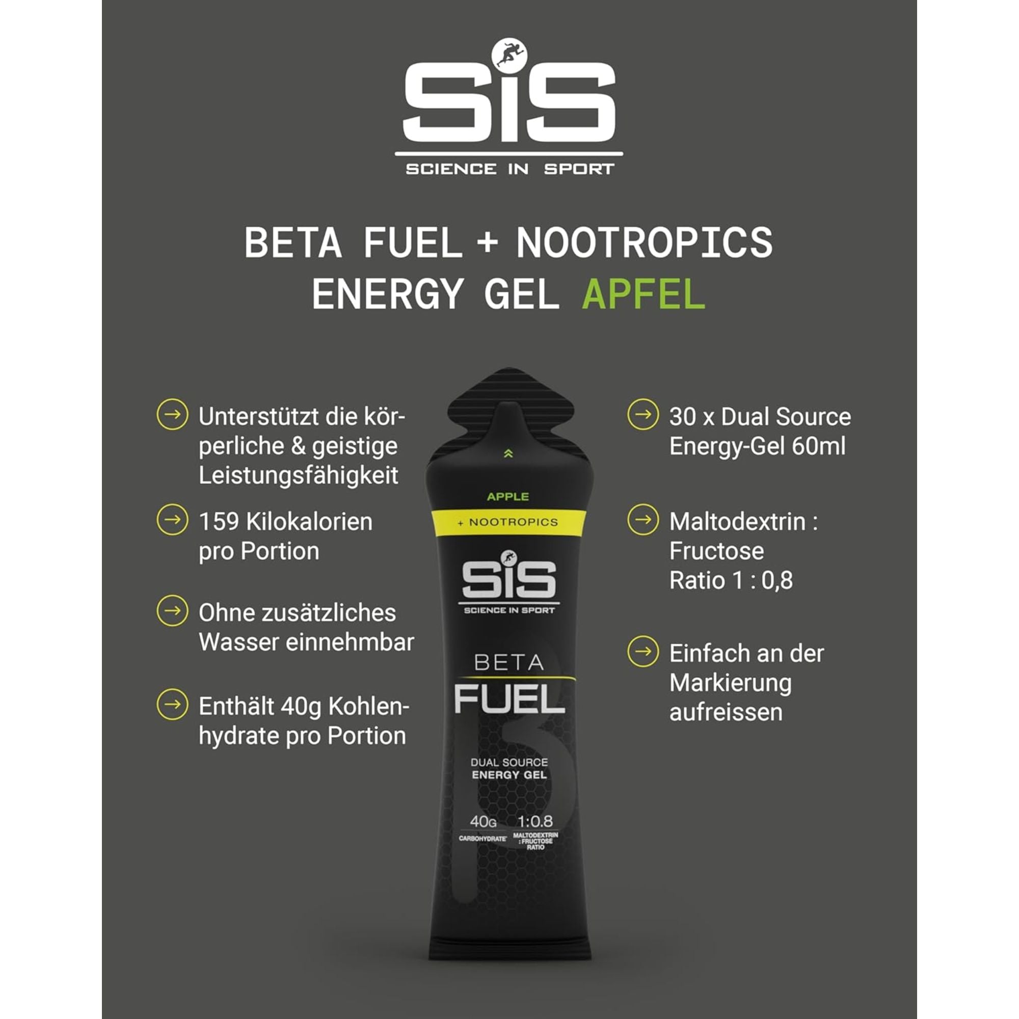 SiS Beta Fuel Gels + Nootropics | Apple