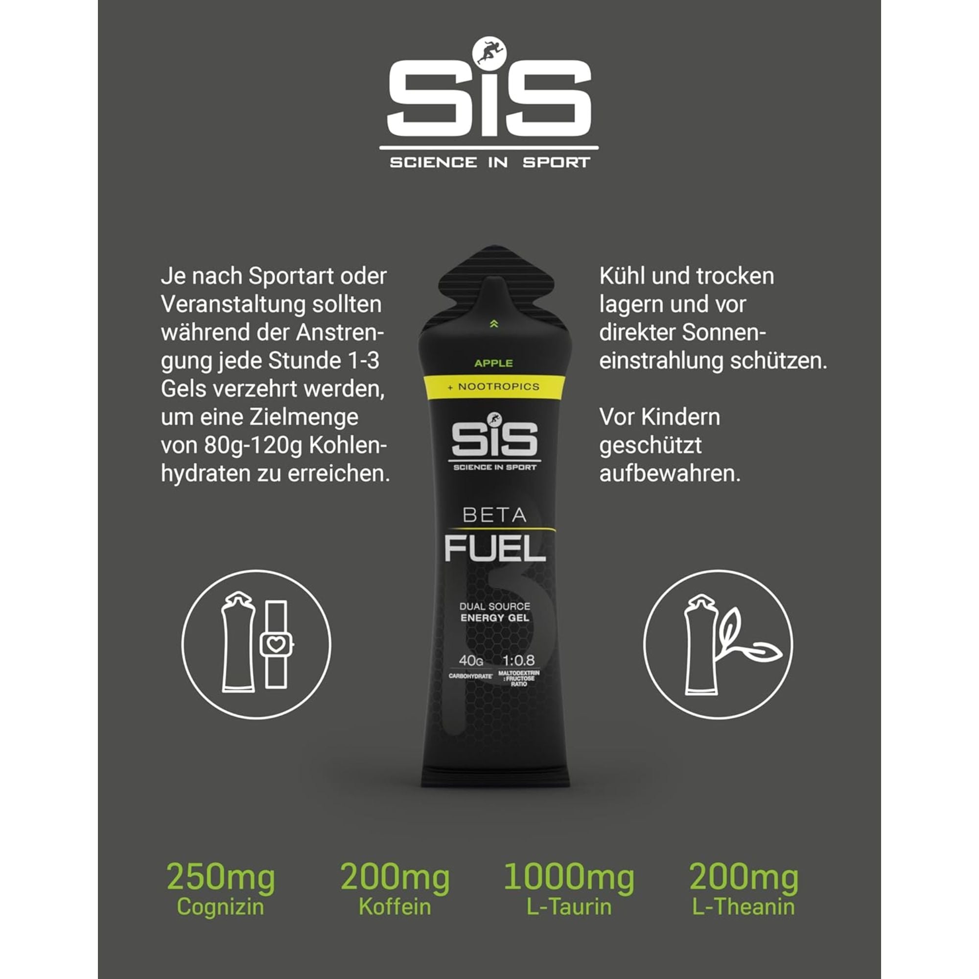 SiS Beta Fuel Gels + Nootropics | Apple