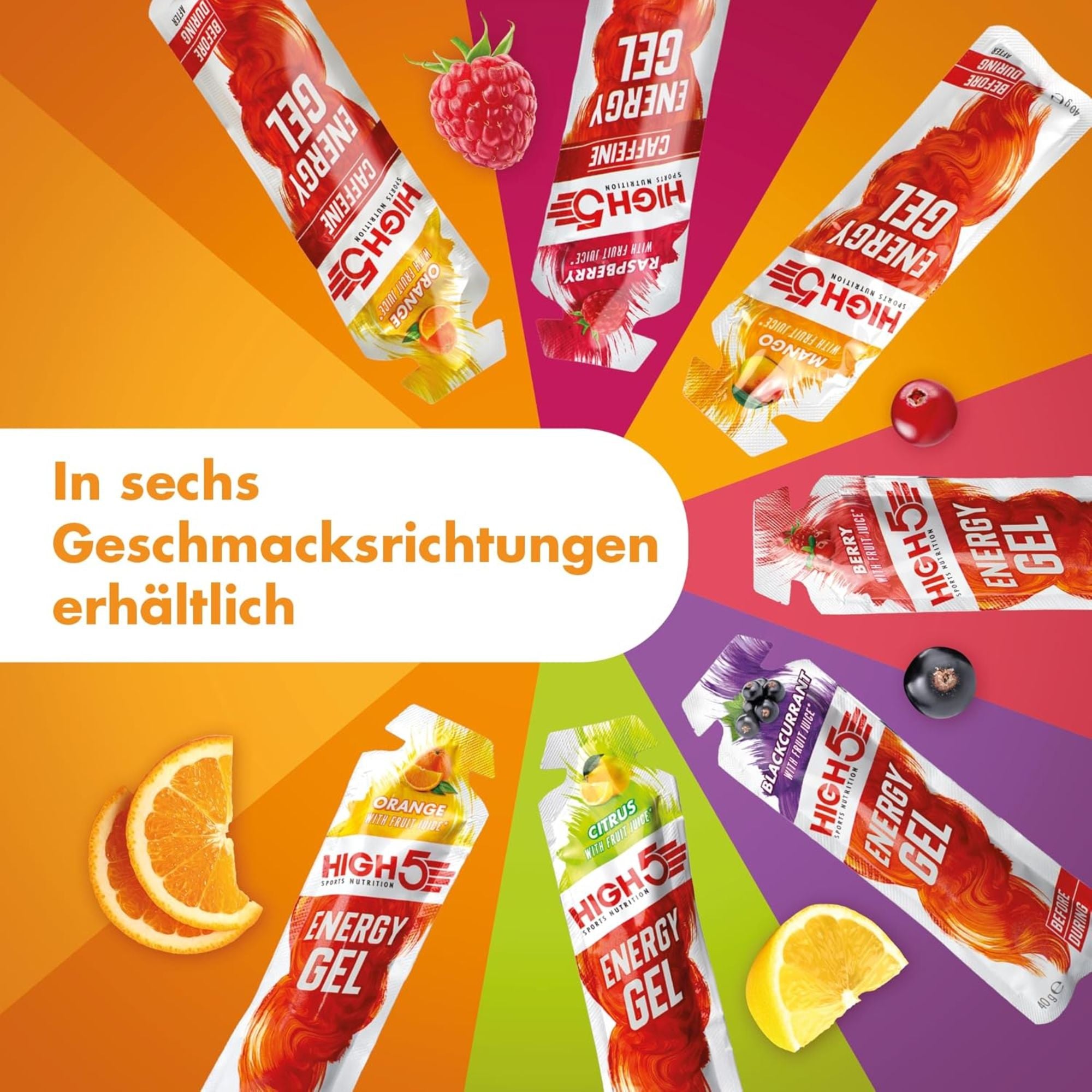 HIGH5 Energy Gel Mango | 20 x 40 g | 23 g Kohlenhydrate pro Gel