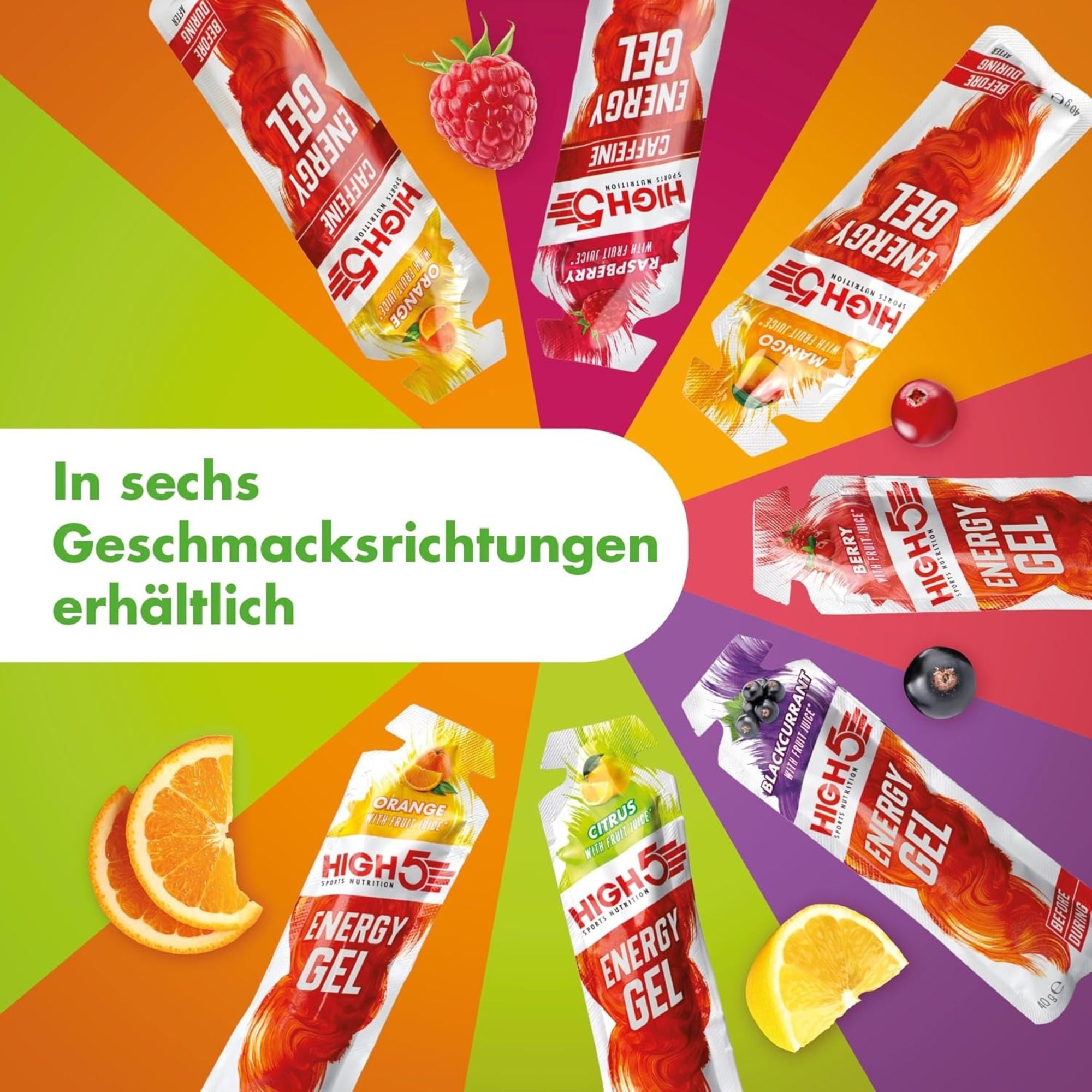 HIGH5 Energy Gel Citrus | 20 x 40 g | 23 g Kohlenhydrate pro Gel