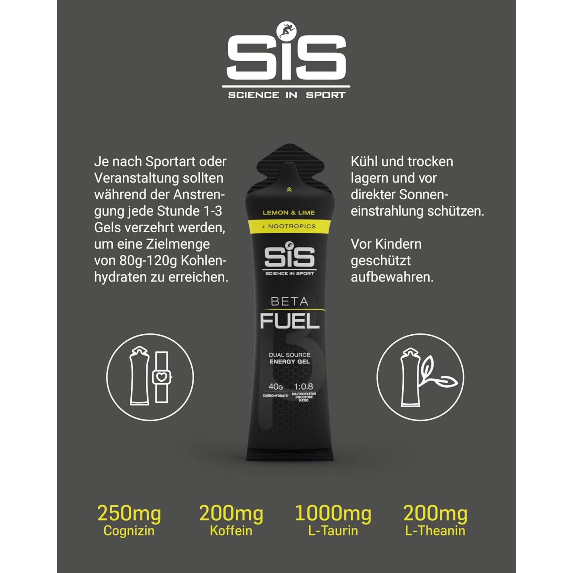 SiS Beta Fuel Gels + Nootropics | Lemon & Lime