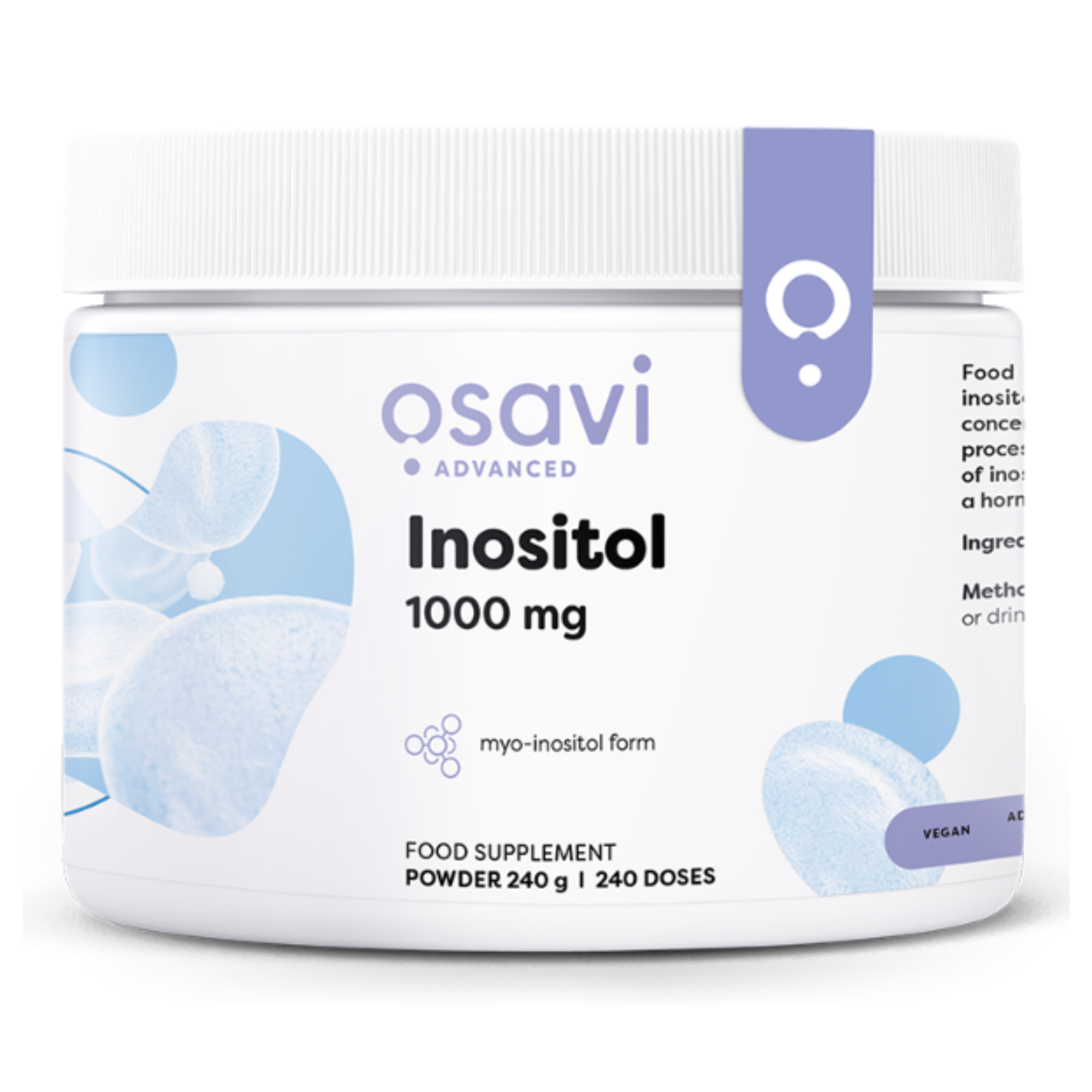 Osavi Inositol Pulver 1000 mg Myo-Inositol – 240 Gramm, 240 Portionen