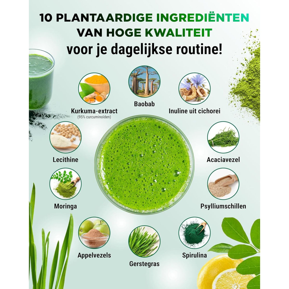 Daily Greens & Fibers Zitrone | 600 g | Vit4ever
