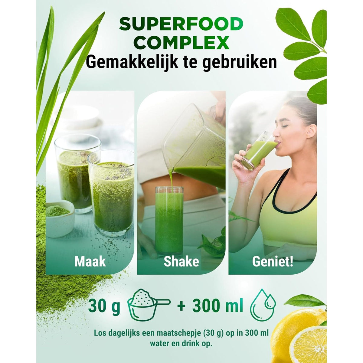Daily Greens & Fibers Zitrone | 600 g | Vit4ever