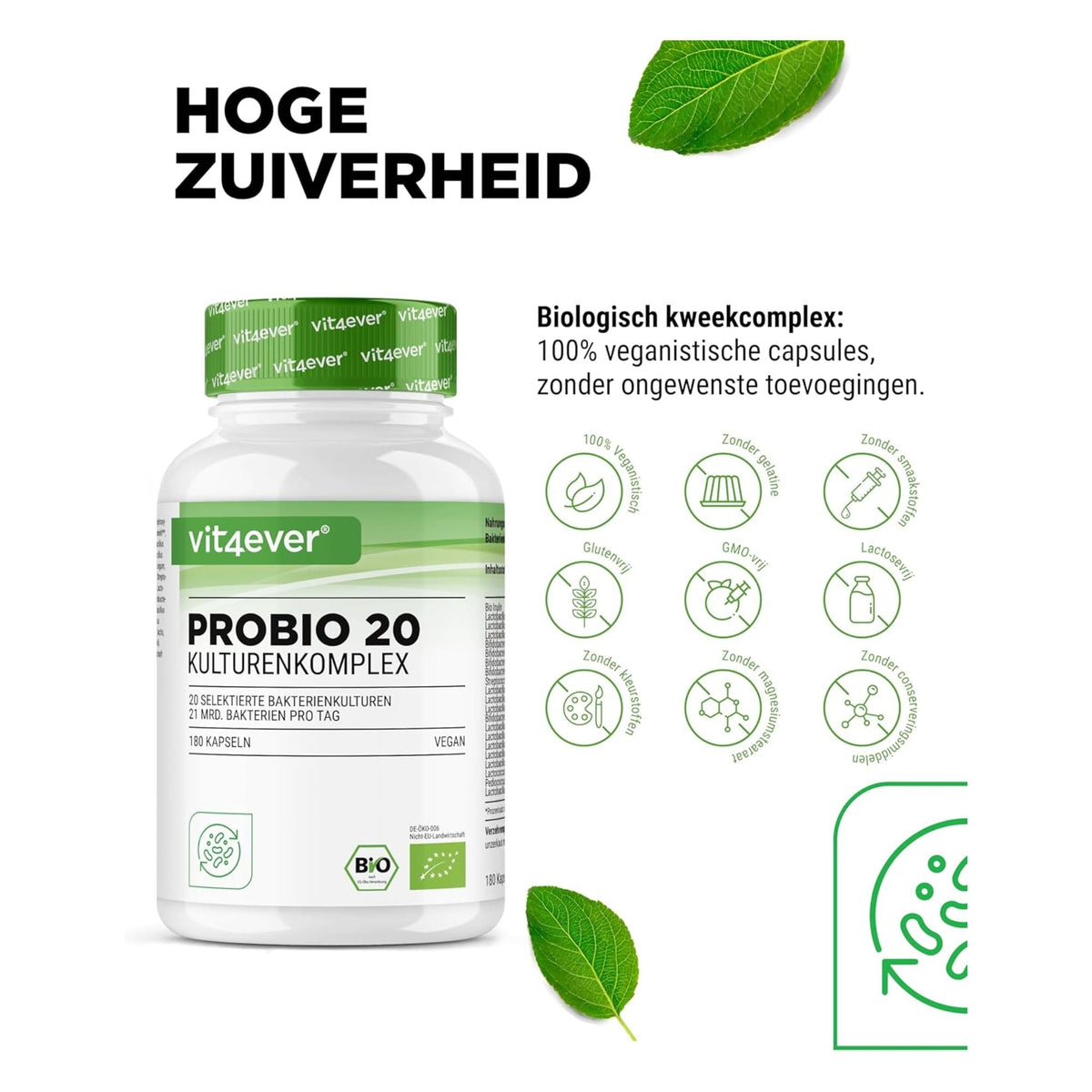 Probio 20 Bakterienkomplex 21 Milliarden KBE | 180 Kapseln | Vit4ever
