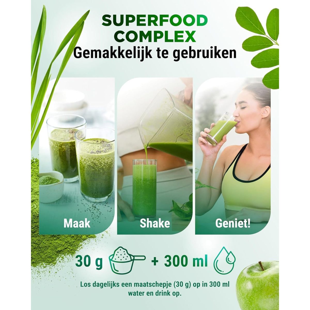Daily Greens & Fibers Grüner Apfel | 600 g | Vit4ever