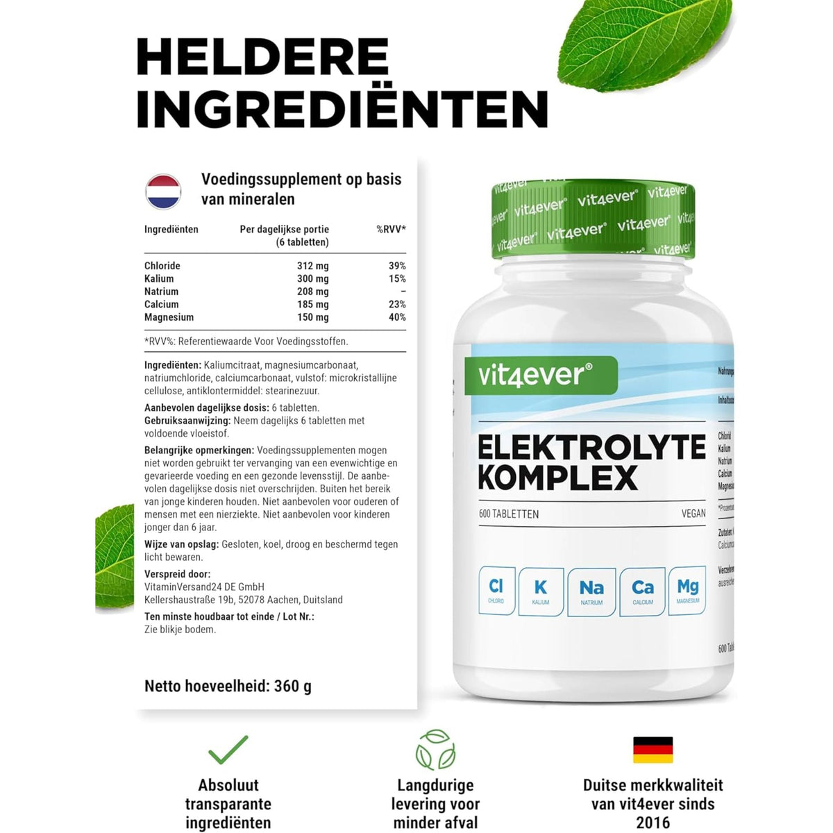 Elektrolyte Complex | 600 Tabletten | Vit4ever