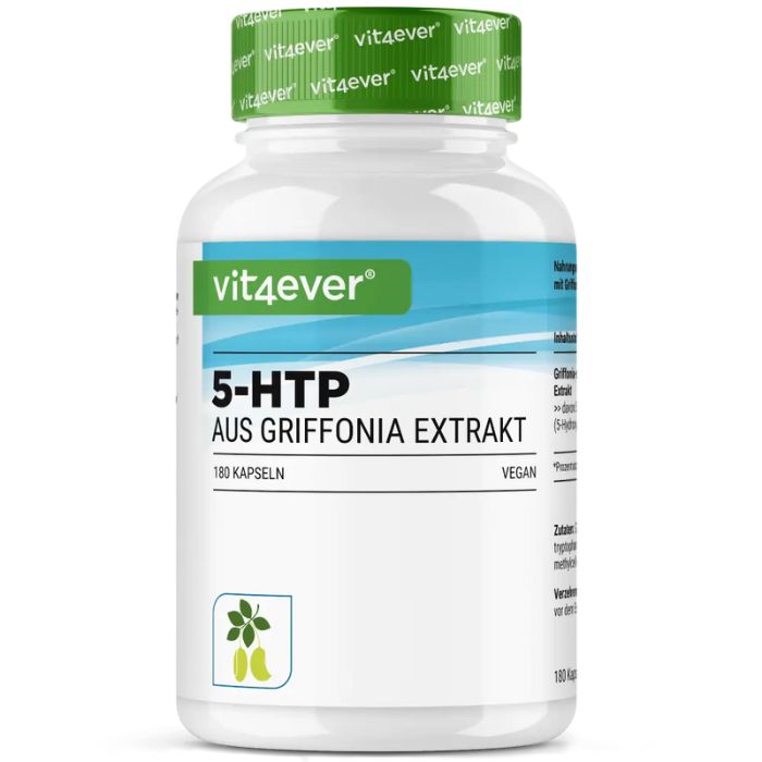 5-HTP 100mg Griffonia-Extrakt von Vit4ever - 180 Kapseln