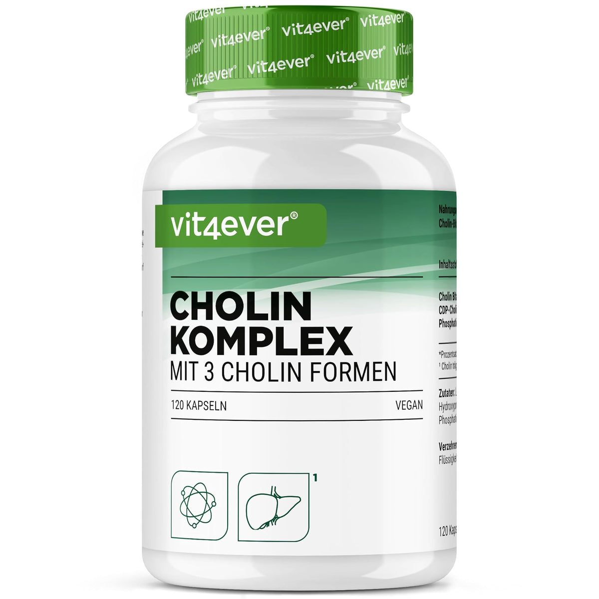 Vit4ever Cholin-Komplex mit 3 Formen 120 Kapseln – Produktverpackung Vorderseite