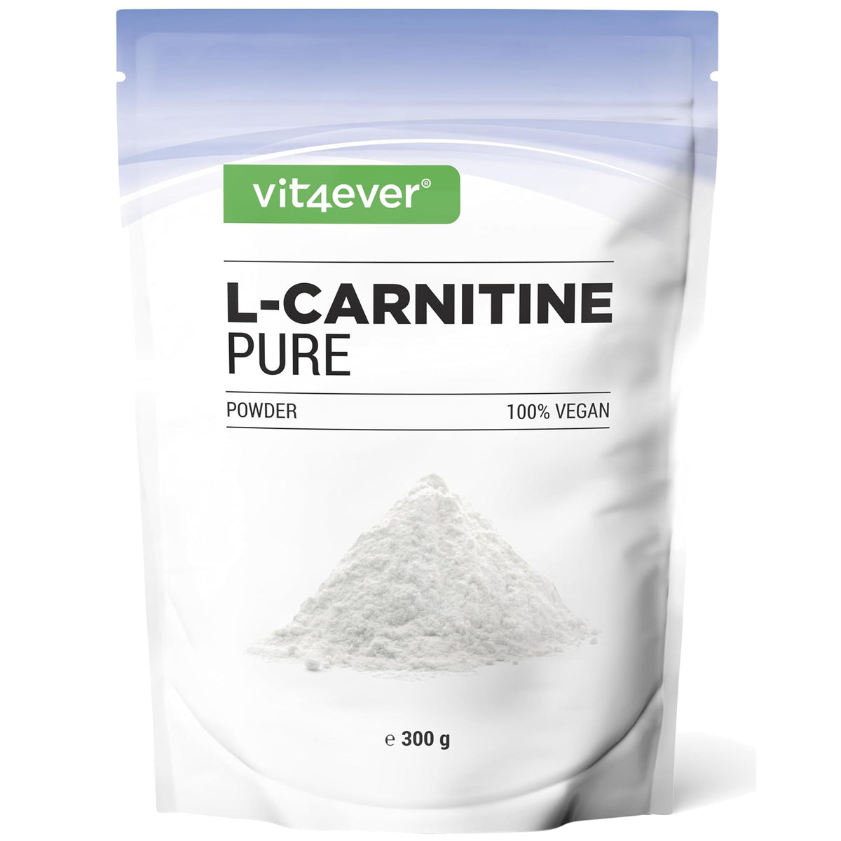 Vit4ever L-Carnitin Pulver Tartrat 300 Gramm – Produktverpackung Vorderseite