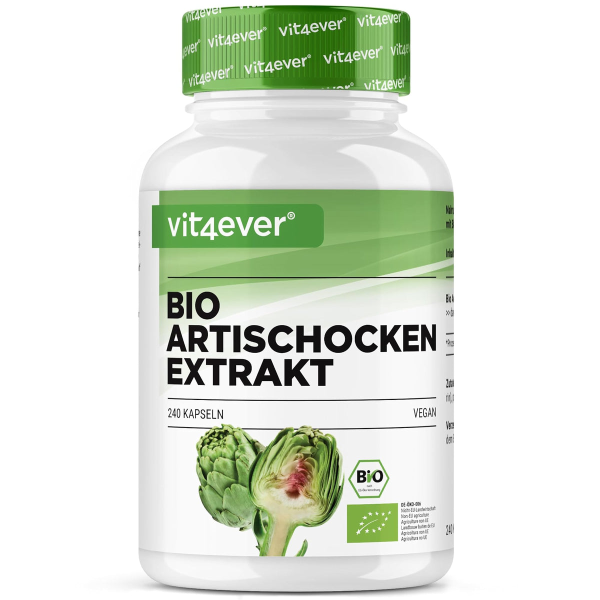 Vit4ever Bio Artischocken-Extrakt 20:1 240 Kapseln – Produktverpackung Vorderseite