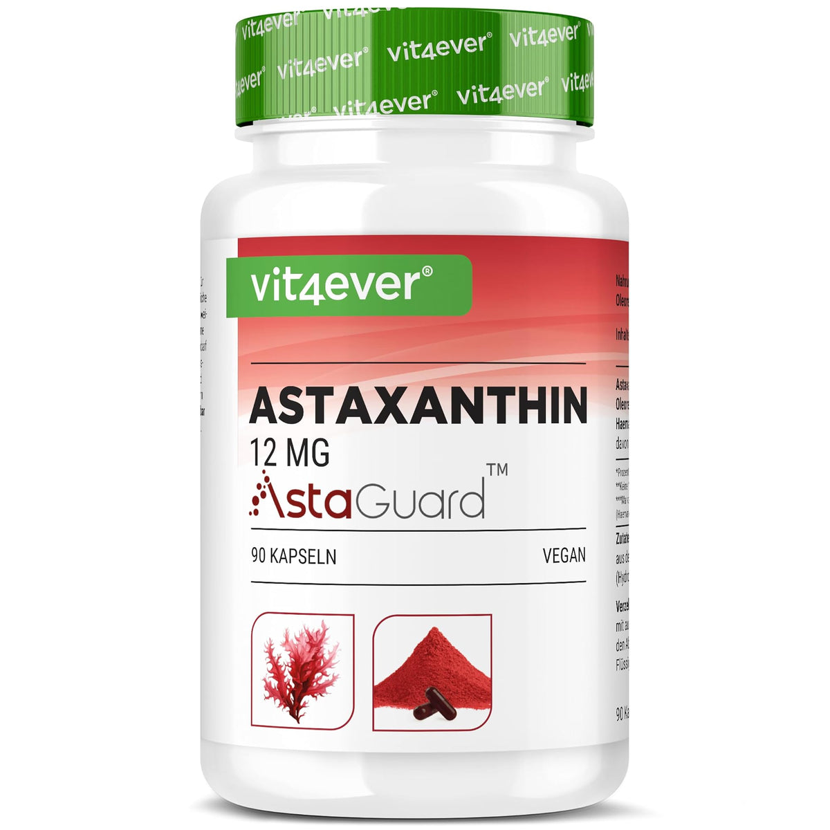 Vit4ever Astaxanthin 12mg AstaGuard® 90 Kapseln – Produktverpackung Vorderseite