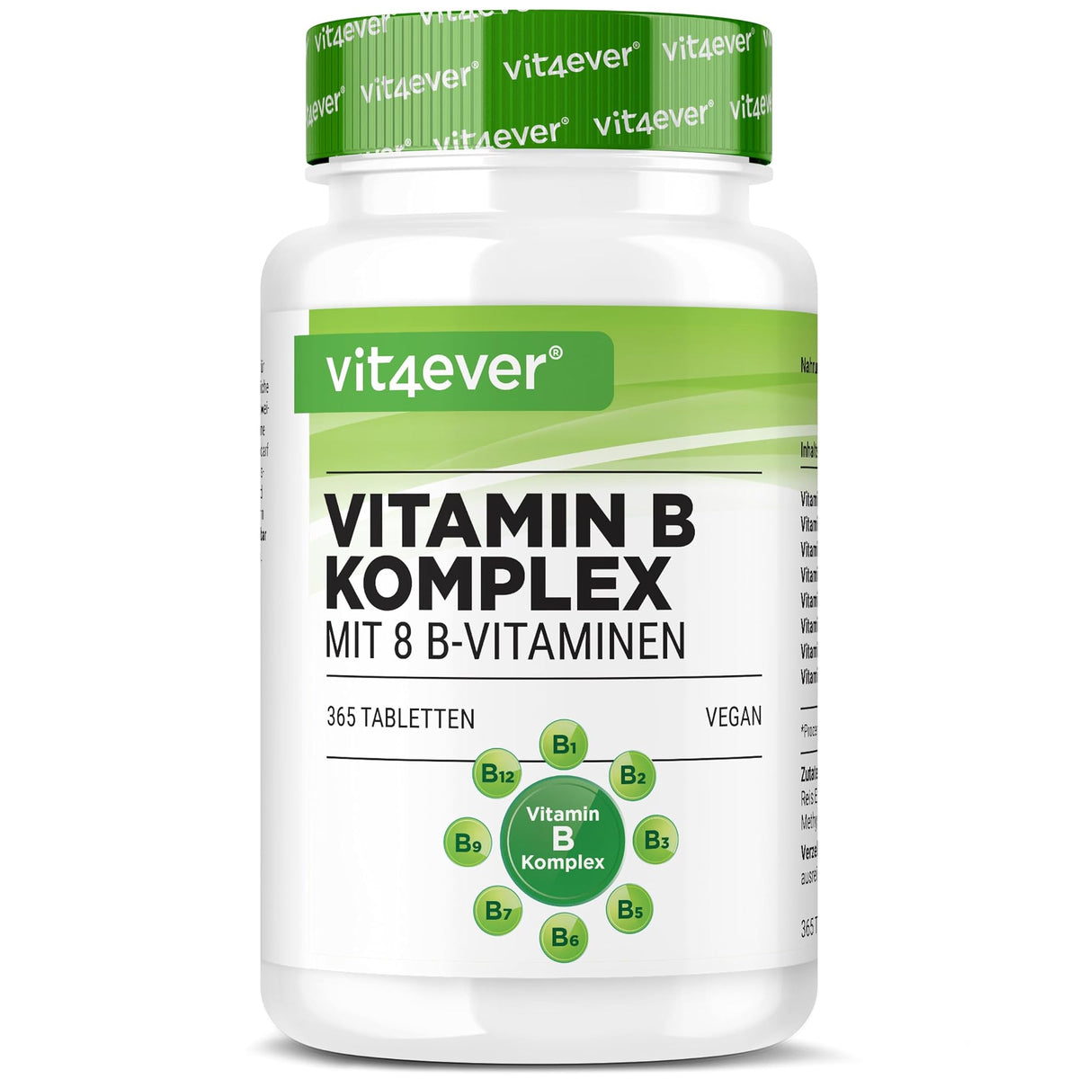 Vit4ever Vitamin B-Komplex 365 Tabletten – Produktverpackung Vorderseite