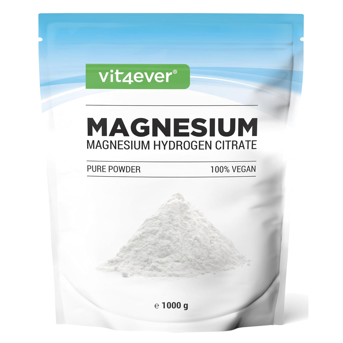 Vit4ever Magnesiumcitrat Pulver 600 g – mehrsprachiges Etikett