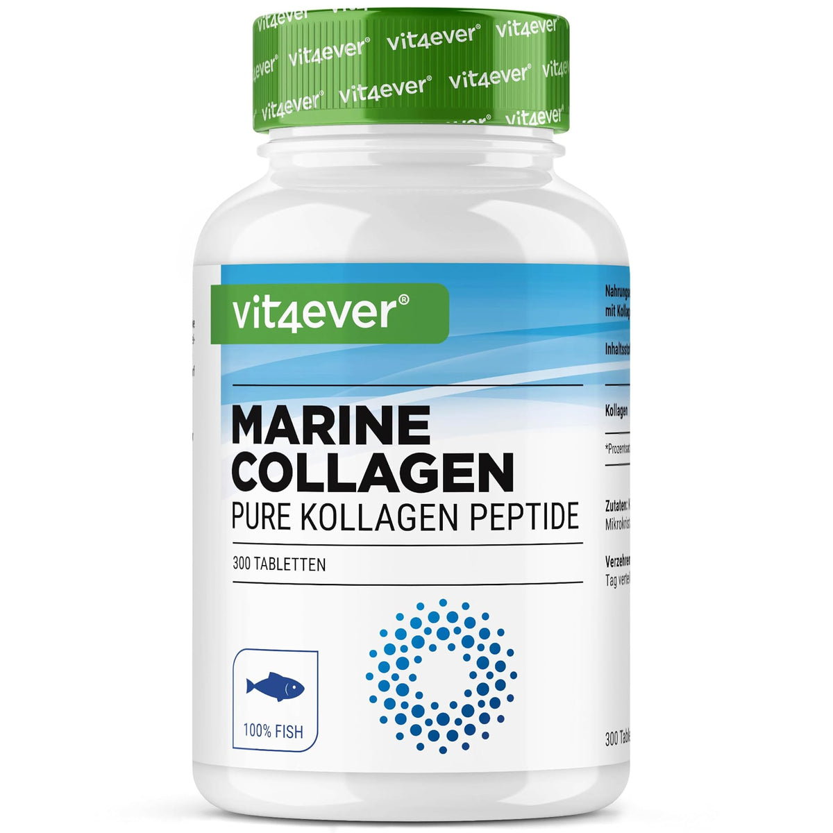 Vit4ever Marine Kollagen 3000mg (Fisch-Kollagen) 300 Tabletten – Produktverpackung Vorderseite