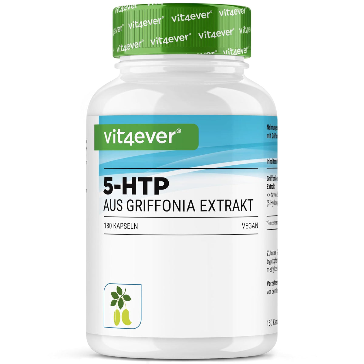 Vit4ever 5-HTP 100mg Griffonia-Extrakt 180 Kapseln – Produktverpackung Vorderseite