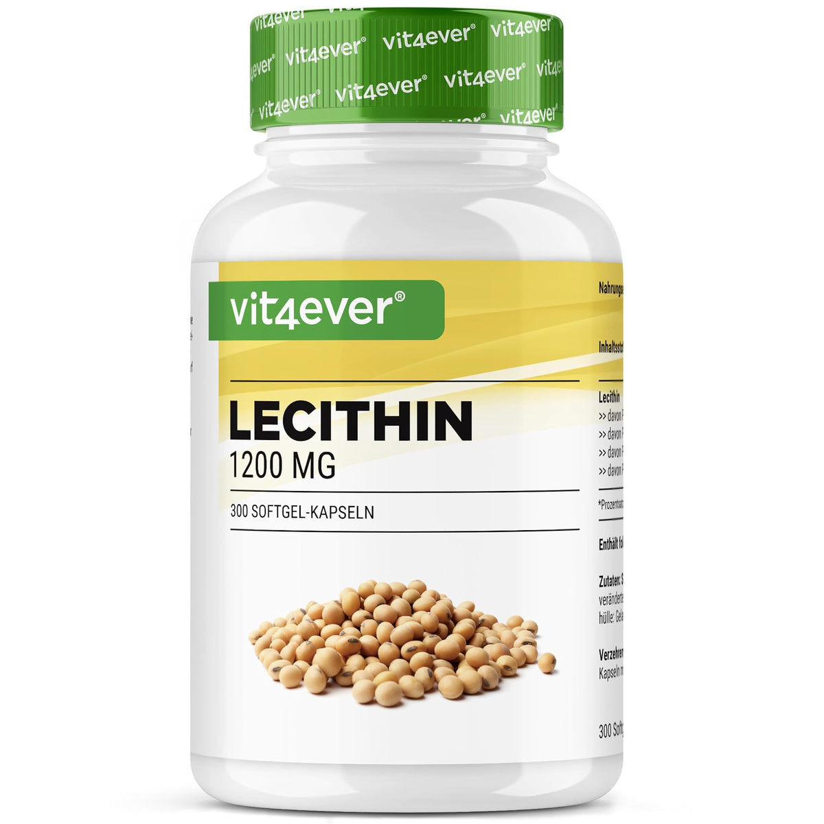Vit4ever Lecithin 1200 mg 300 Softgels – Produktverpackung Vorderseite