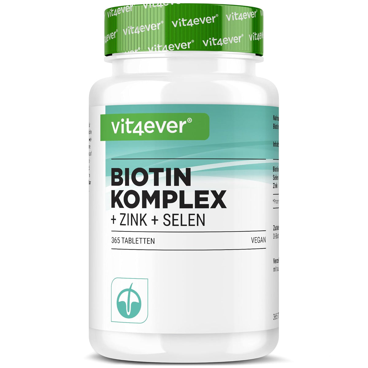 Vit4ever Biotin 10.000 µg mit Selen & Zink 365 Tabletten – Produktverpackung Vorderseite