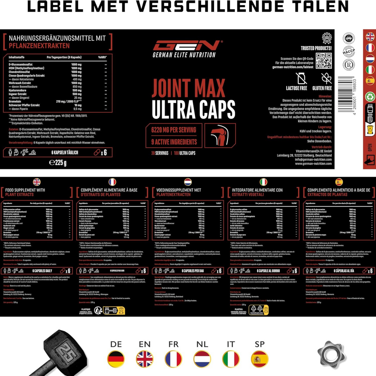 Joint Max Ultra Caps | 180 Kapseln | German Elite Nutrition