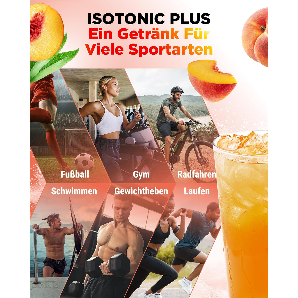 Vit4ever Isotonic Plus Elektrolyte + B-Vitamine Eistee Pfirsich 1050 g – Verpackung Rückseite