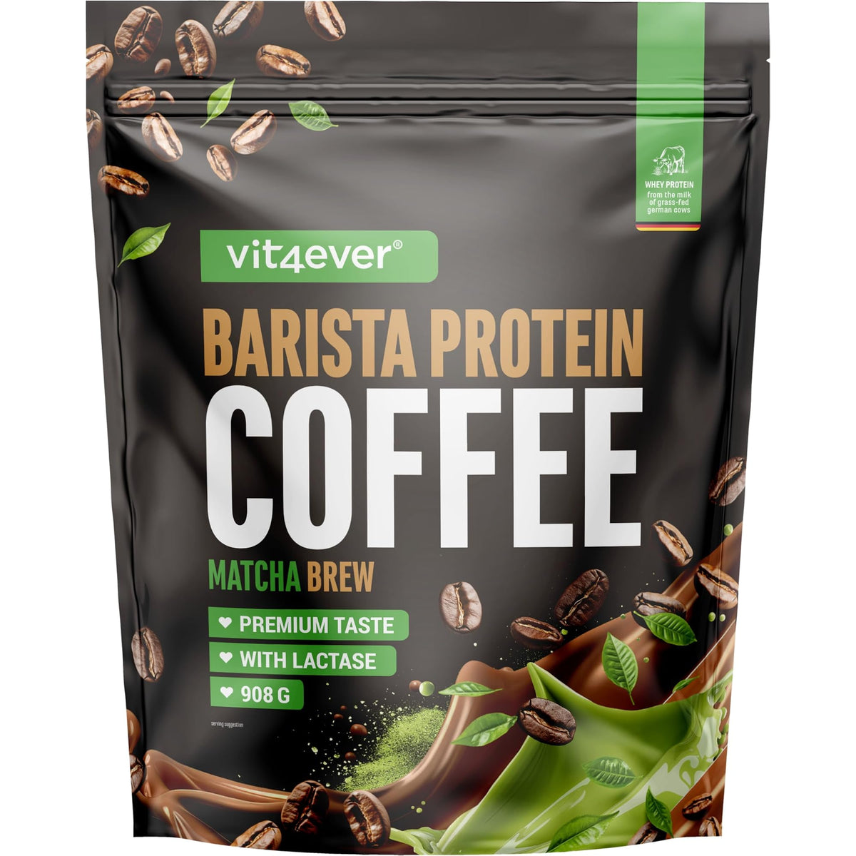 Vit4ever Vegan Barista Whey Matcha 908 g – Vorteilspackung