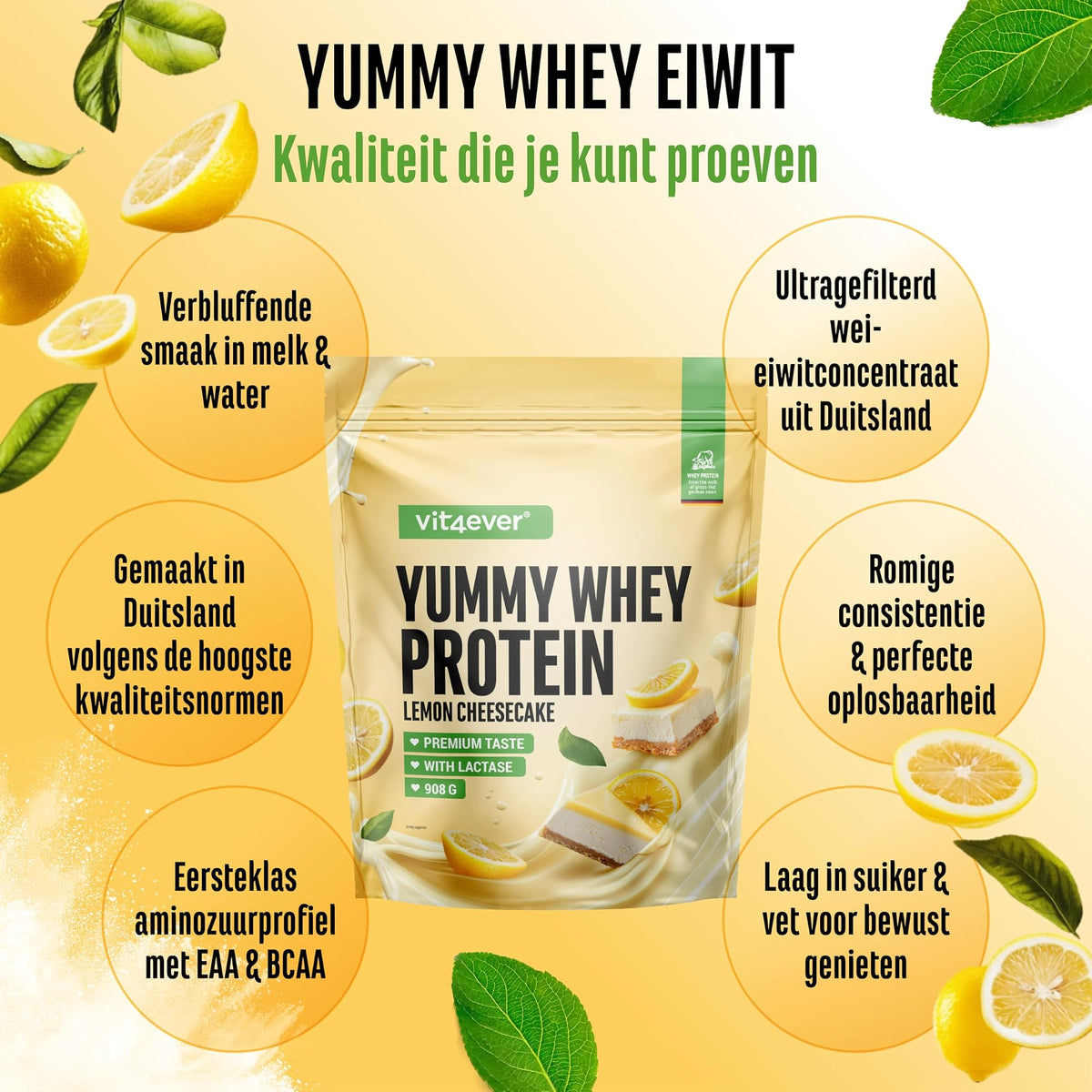 Yummy Whey Protein Lemon Cheesecake | 908 g | Vit4ever