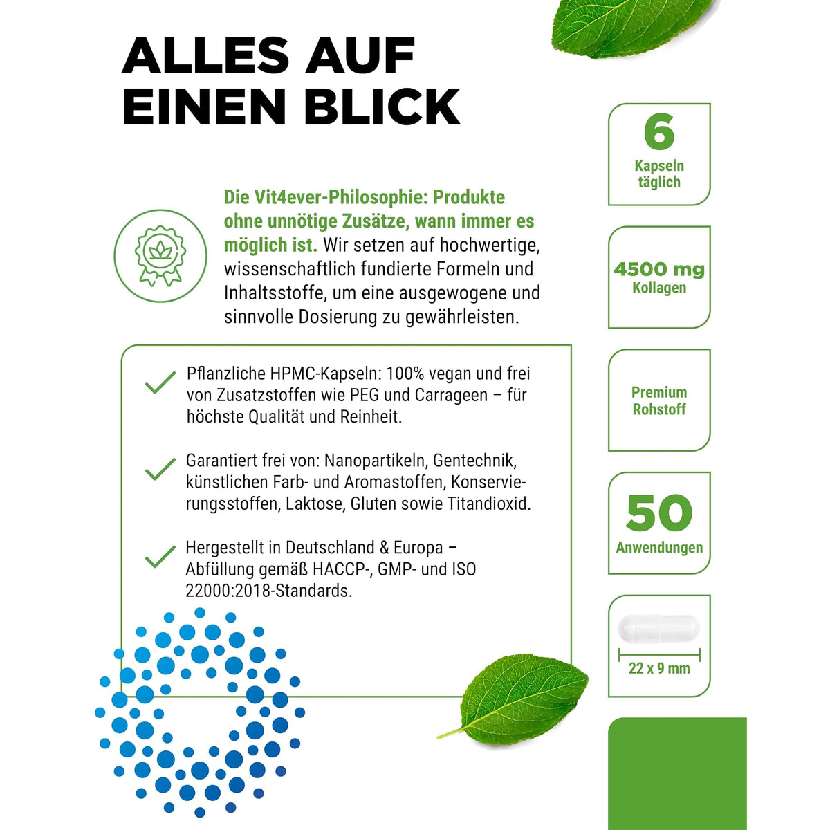 Vit4ever Rinderkollagen 4500 mg 300 Kapseln – Produkt aus der Nähe