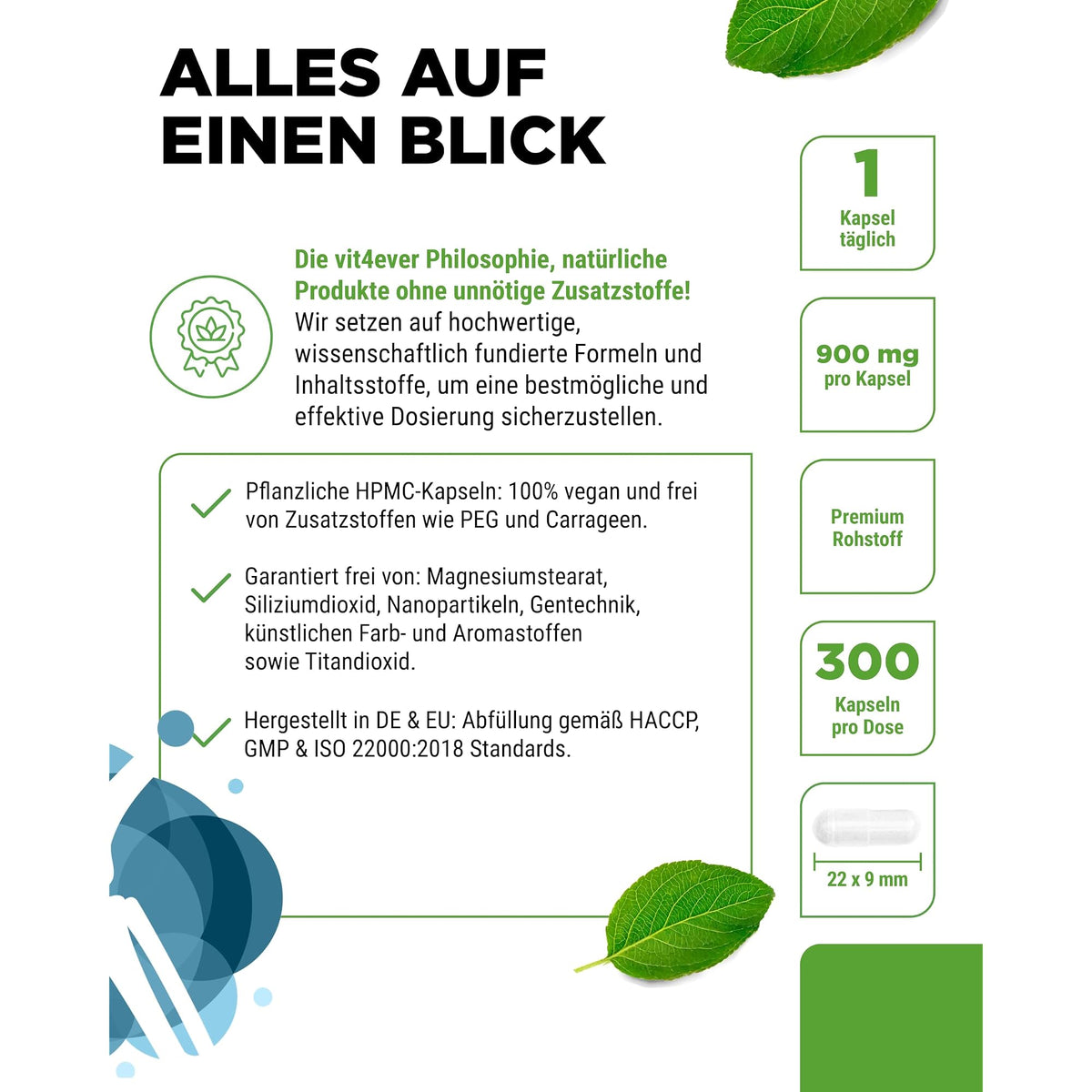 Vit4ever Glucosamin (D-Glucosaminsulfat) 900 mg 300 Kapseln – Produkt aus der Nähe