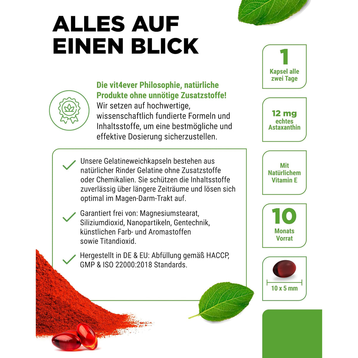 Vit4ever Astaxanthin 12mg 150 Softgels – Produkt aus der Nähe