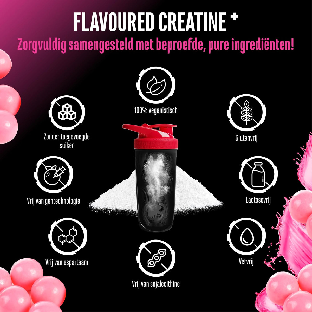 German Elite Nutrition Flavoured Creatine+ Bubblegum 550 g - sportsupplement voor dagelijks gebruik