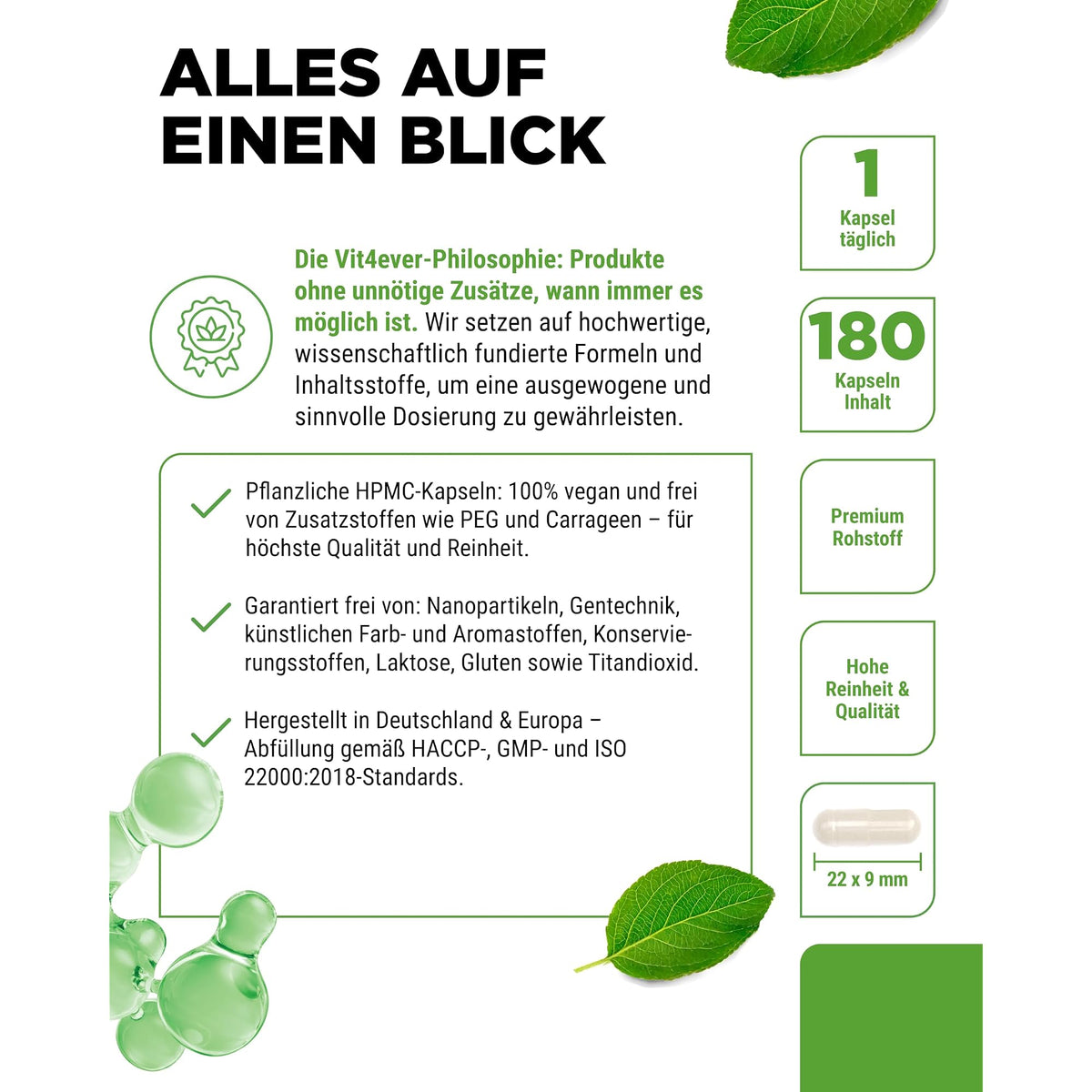 Vit4ever CDP-Cholin (Citicolin) 180 Kapseln – Produkt aus der Nähe