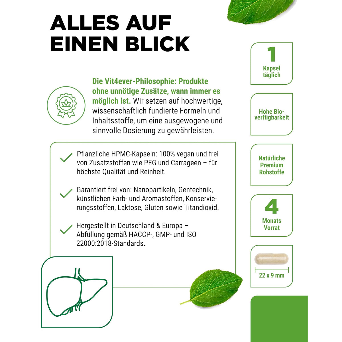 Vit4ever Cholin-Komplex mit 3 Formen 120 Kapseln – Produkt aus der Nähe