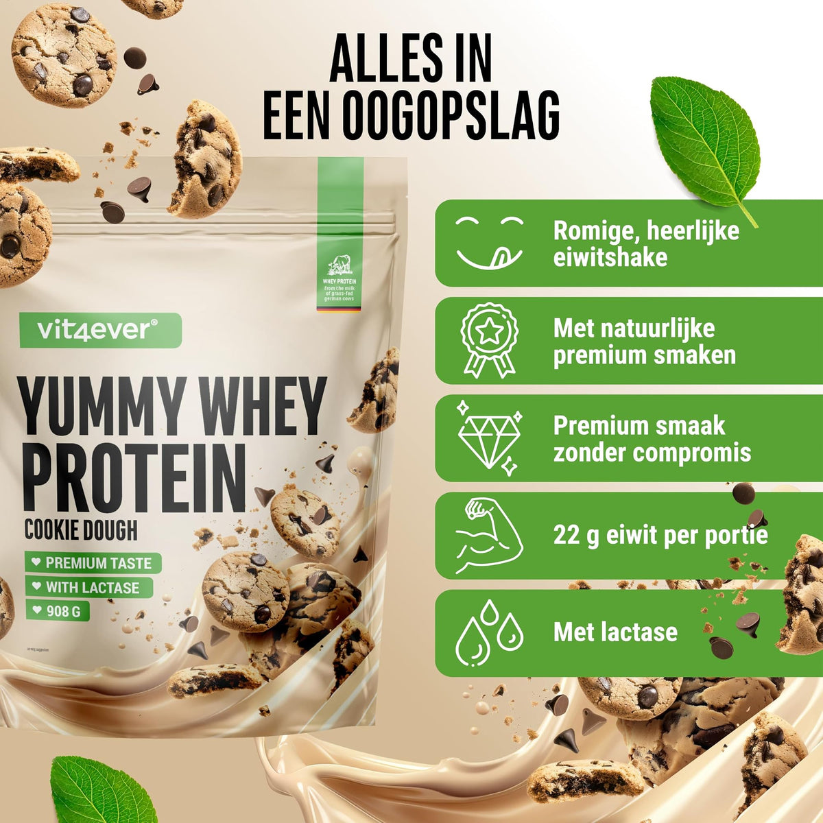 Yummy Whey Protein Cookie Dough | 908 g | Vit4ever