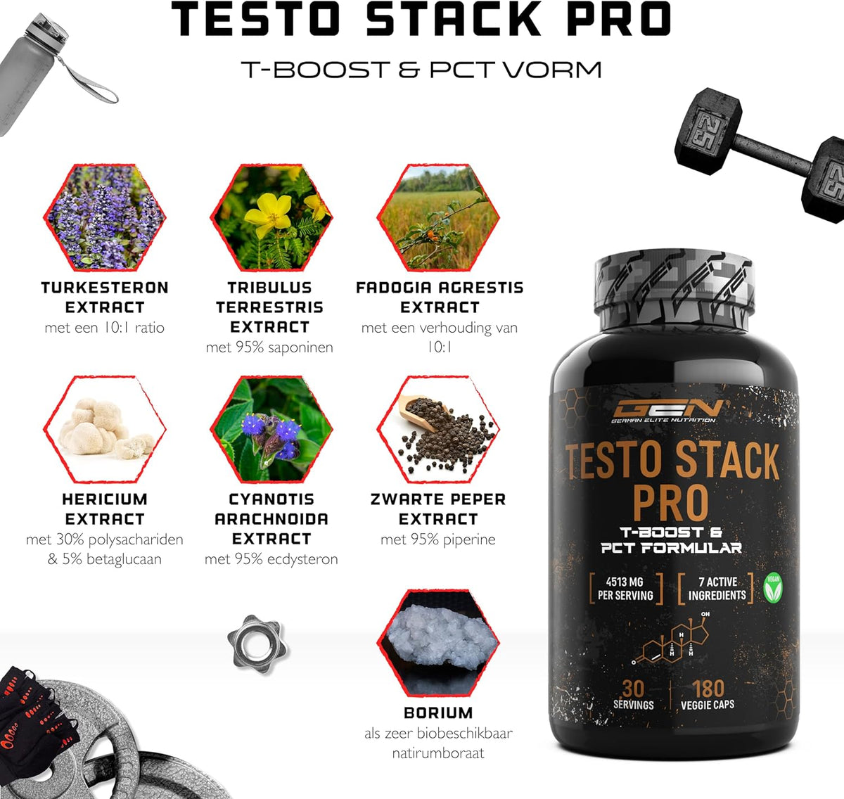 Testo Stack Pro | 180 Kapseln | German Elite Nutrition